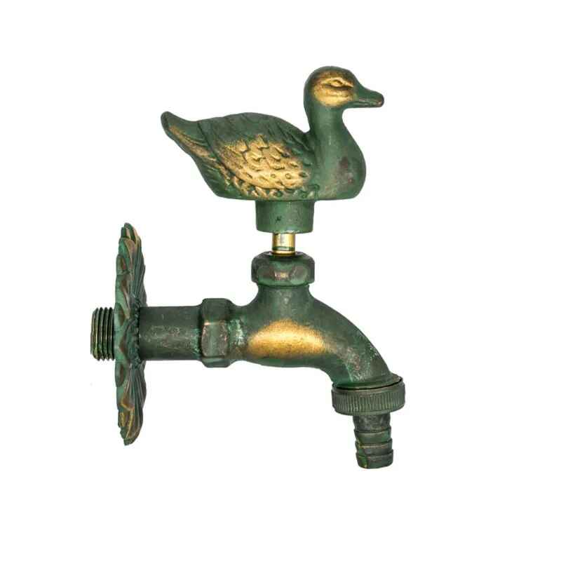 Robinet extérieur de jardin rétro fleur animaux - Vert