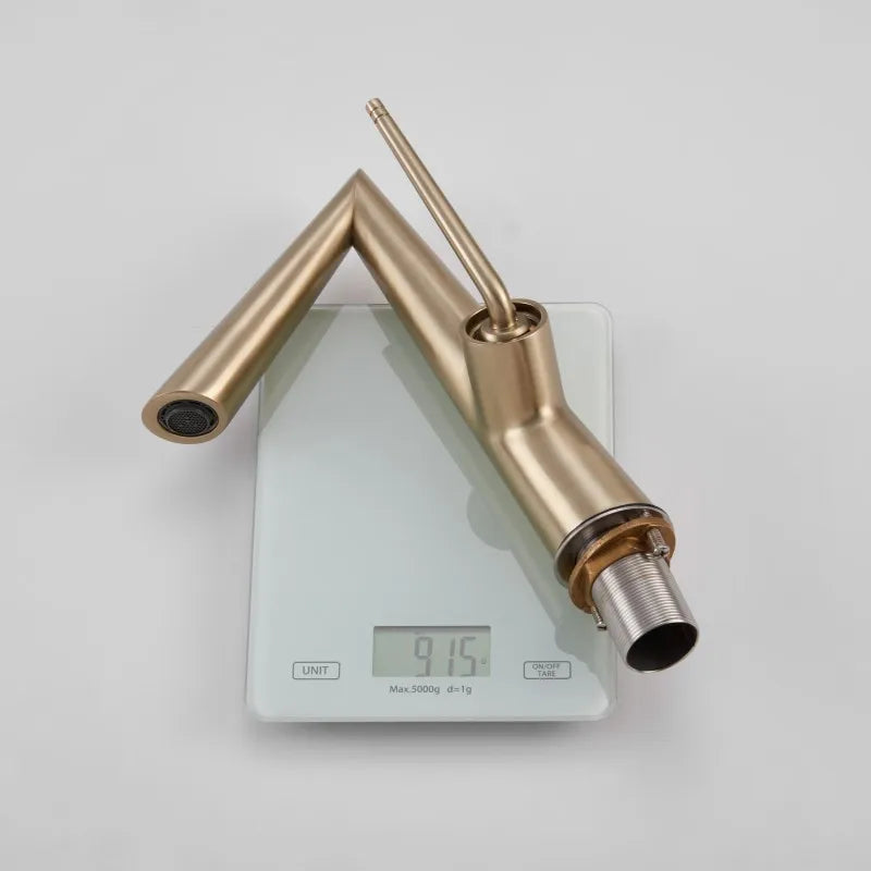 Robinet lavabo salle de bain coudé - Argenté - Laiton