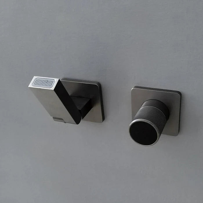 Robinet salle de bain lavabo mural encastrable pivotant - Argenté - Laiton