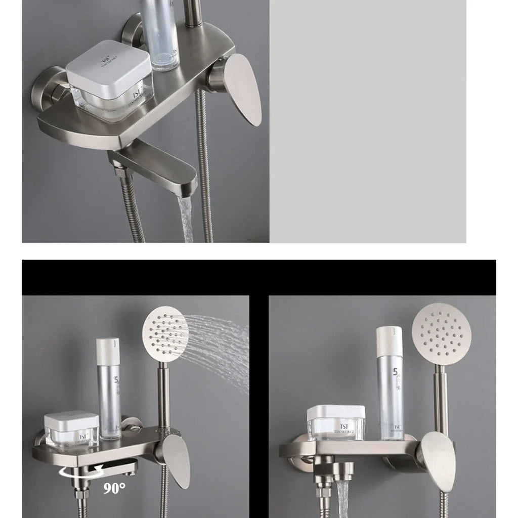 Robinet baignoire minimaliste douchette - Argenté - Laiton