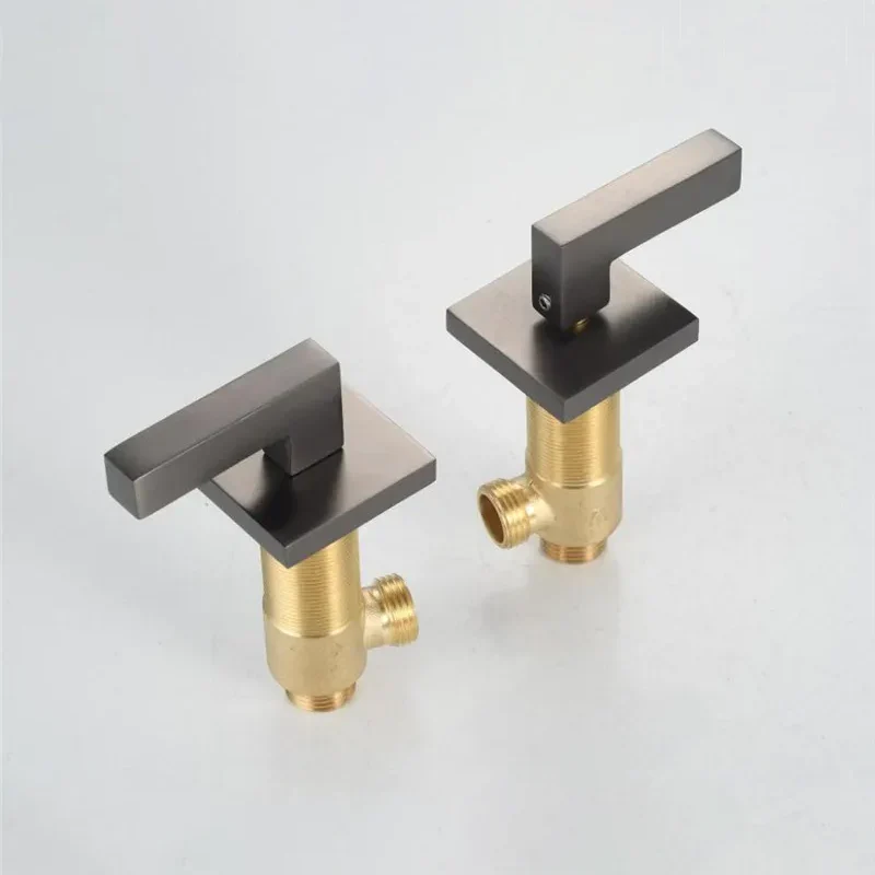 Robinet lavabo salle de bain poignées déportées - Argenté - Laiton