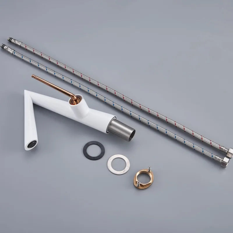 Robinet lavabo salle de bain coudé - Doré - Laiton