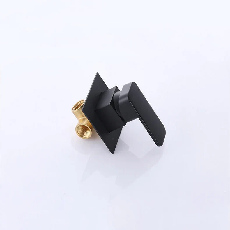 Robinet salle de bain lavabo encastrable mural cascade - Noir - Laiton