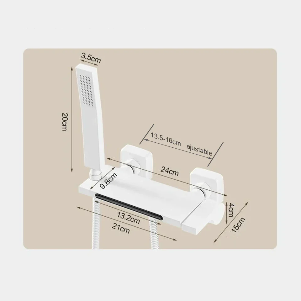 Robinet baignoire cascade douchette salle de bain - Noir - Laiton