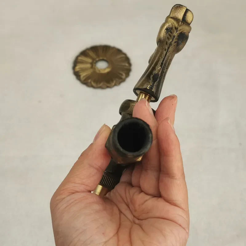 Robinet extérieur de jardin rétro fleur animaux - Doré