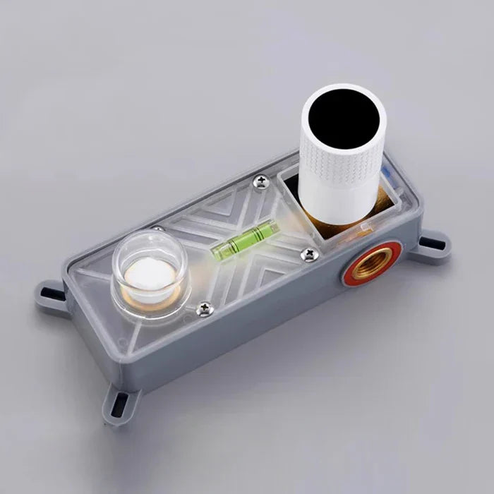 Robinet salle de bain lavabo mural encastrable pivotant - Blanc - Laiton