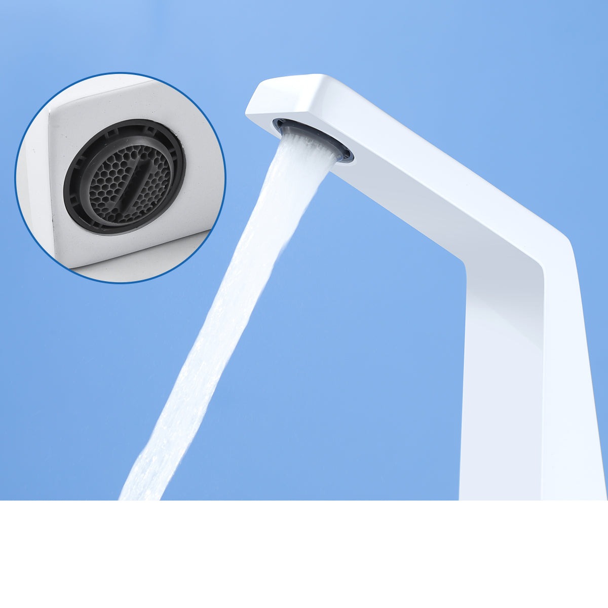 Robinet salle de bain lavabo mitigeur design contemporain - Blanc