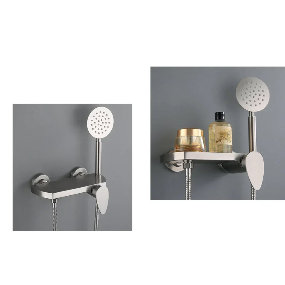 Robinet baignoire minimaliste douchette - Argenté - Laiton