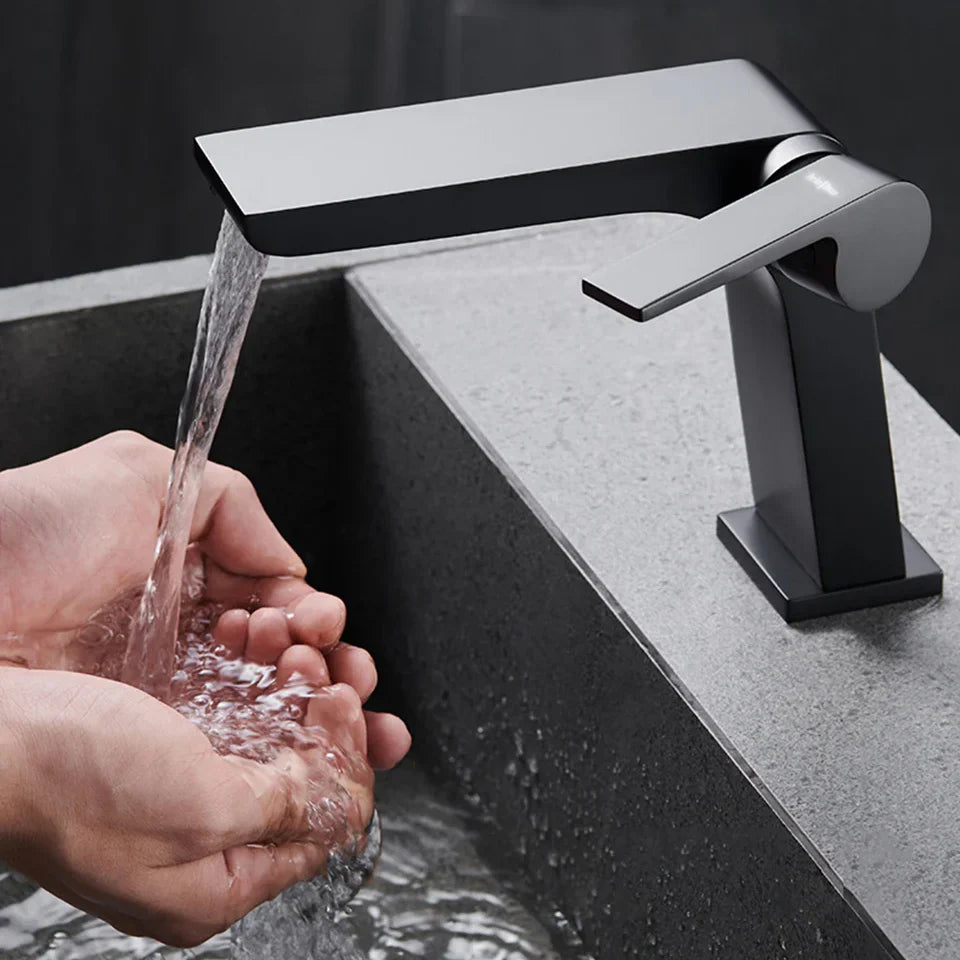 Robinet moderne mitigeur salle de bain lavabo - Argenté - Laiton