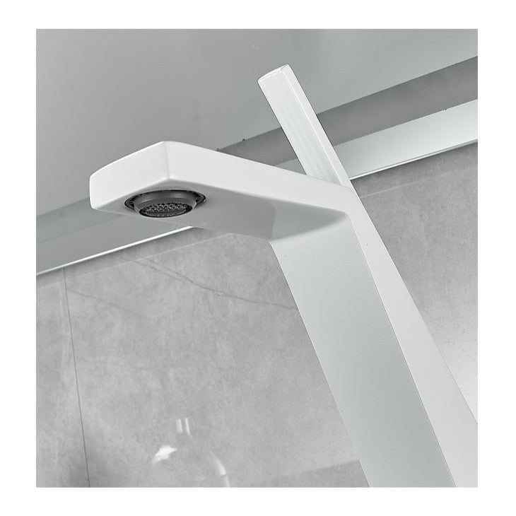 Robinet salle de bain lavabo mitigeur design contemporain - Blanc