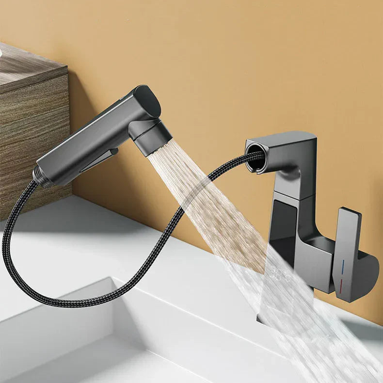 Robinet affichage température douchette salle de bain lavabo - Argenté - Laiton