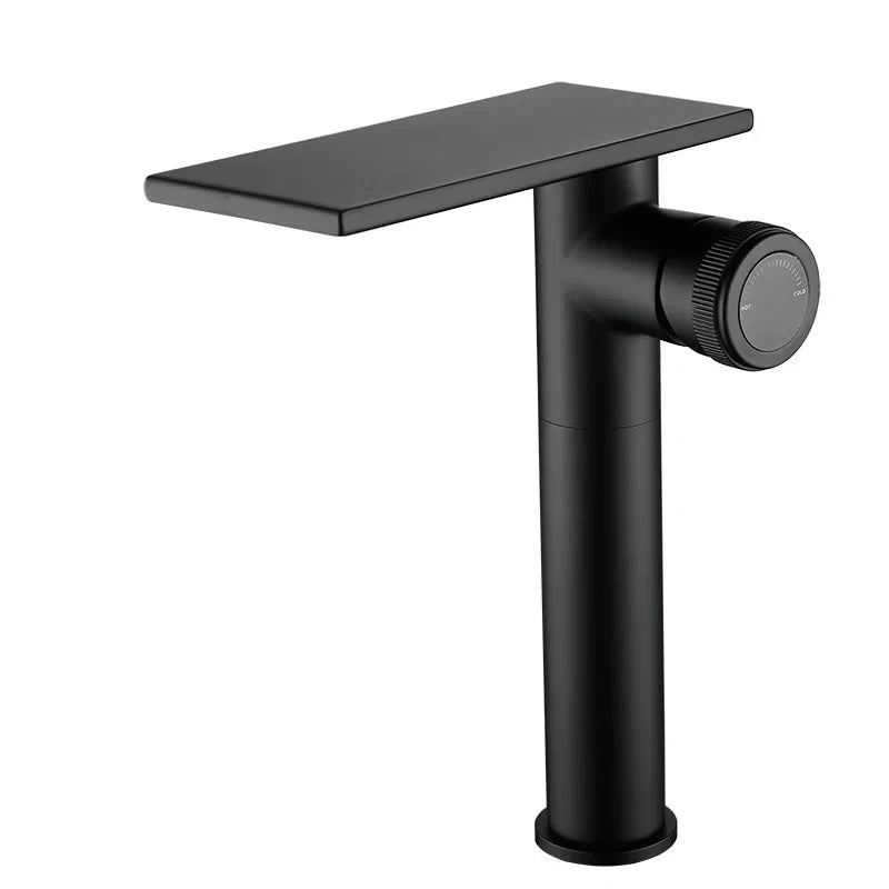 Robinet moderne bec plat mitigeur - Noir - Laiton