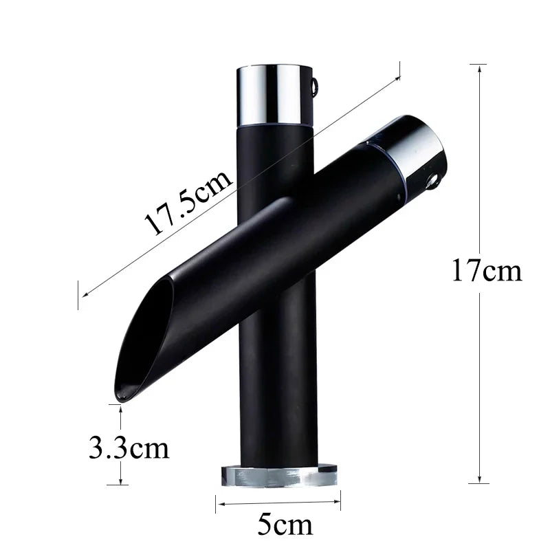 Robinet style bambou lavabo salle de bain - Noir - Laiton