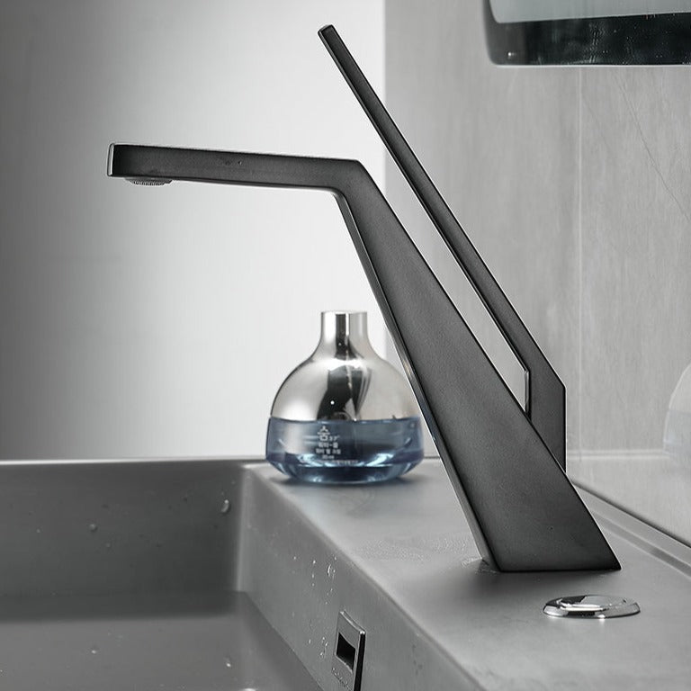 Robinet salle de bain lavabo mitigeur design contemporain - Noir