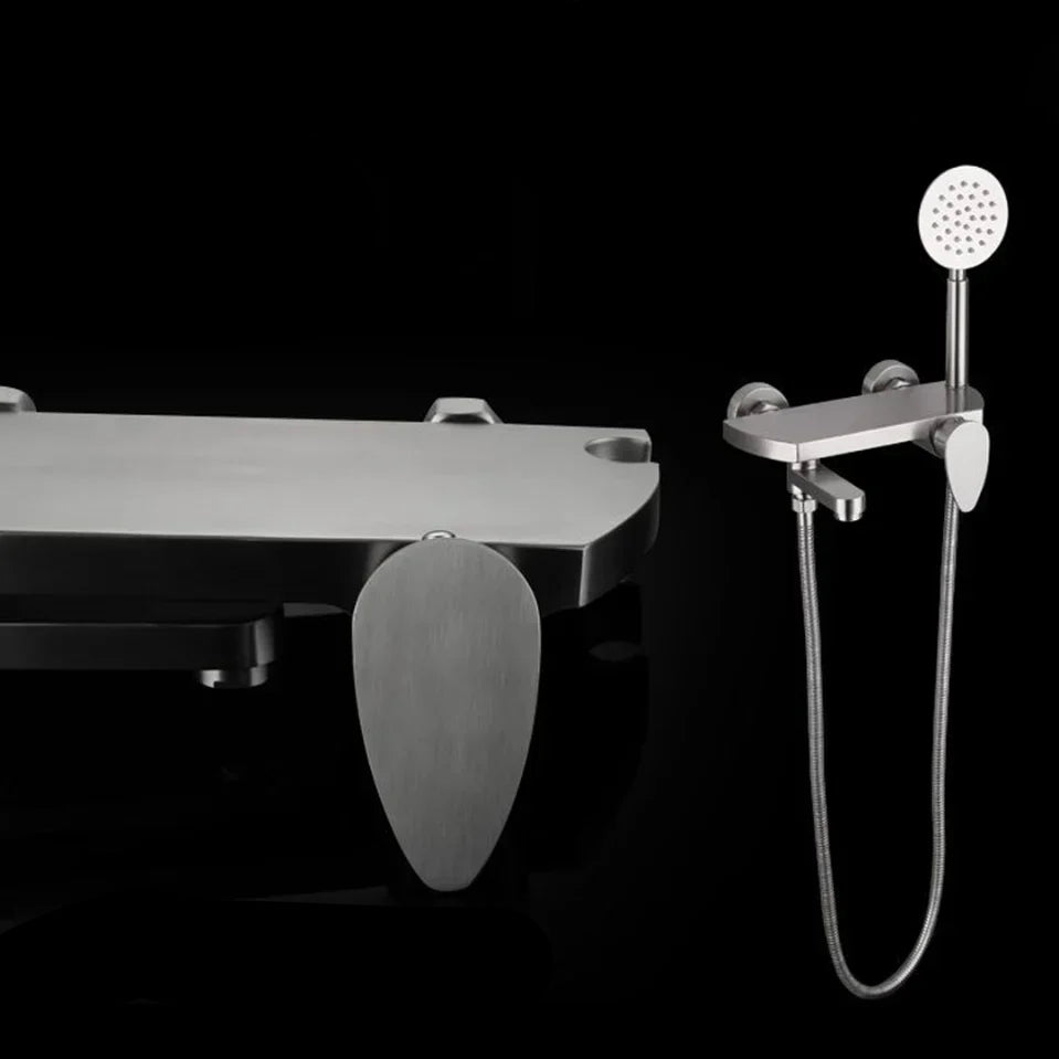 Robinet baignoire minimaliste douchette - Argenté - Laiton