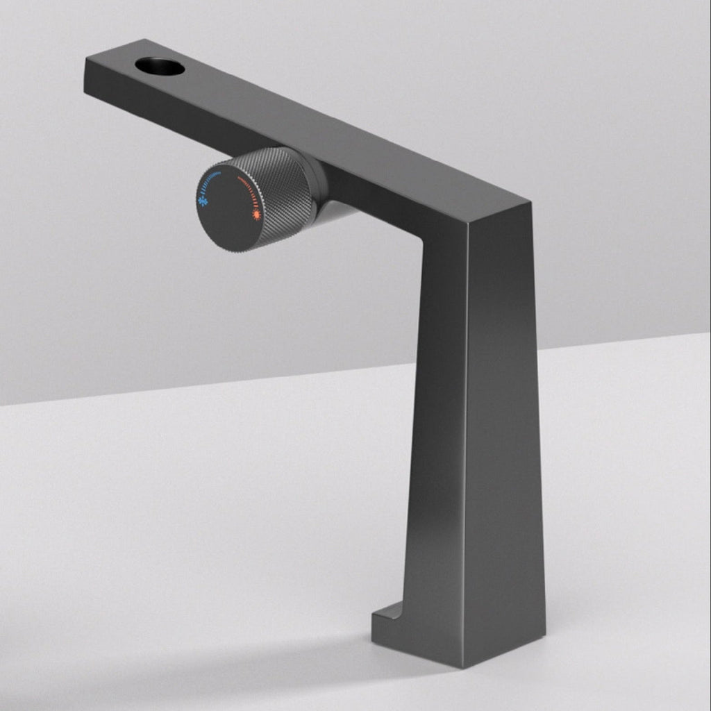 Robinet salle de bain lavabo design contemporain mitigeur - Argenté - Laiton