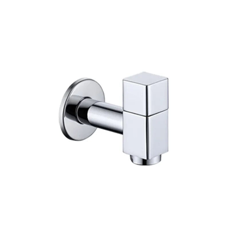 Robinet extérieur de jardin moderne cubique mural - Argenté - Laiton