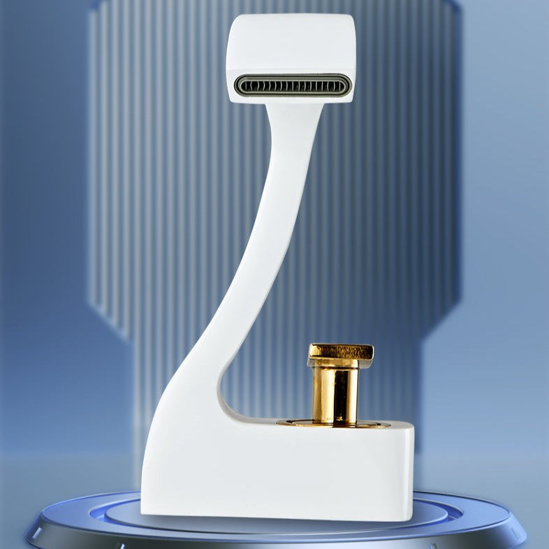 Robinet lavabo salle de bain cygne design - Blanc