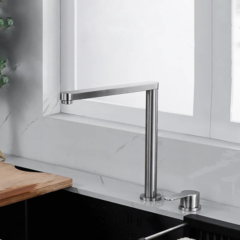 Robinet évier cuisine minimaliste rétractable - Argenté