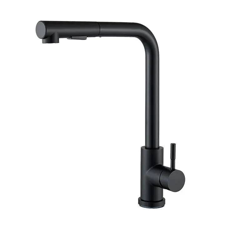 Robinet évier cuisine minimaliste flexible rétractable douchette - Noir