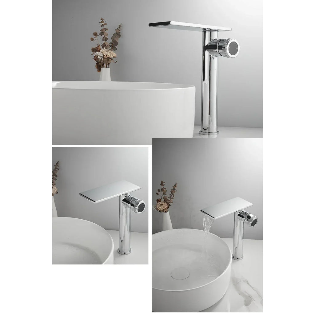 Robinet moderne bec plat mitigeur - Argenté - Laiton