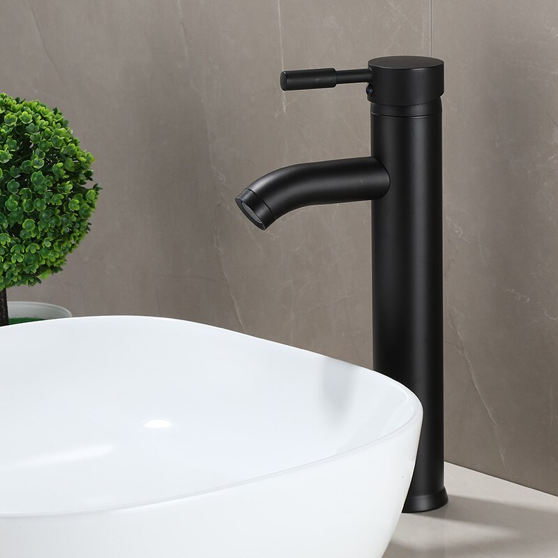 Robinet lavabo salle de bain minimaliste mitigeur - Noir mat