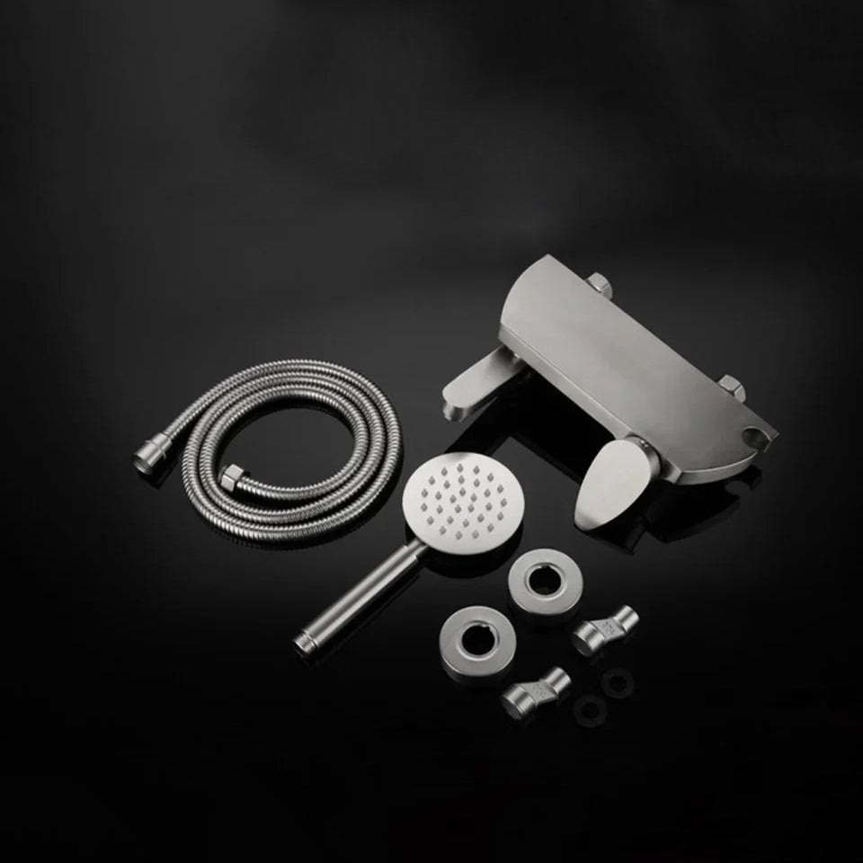 Robinet baignoire minimaliste douchette - Argenté - Laiton