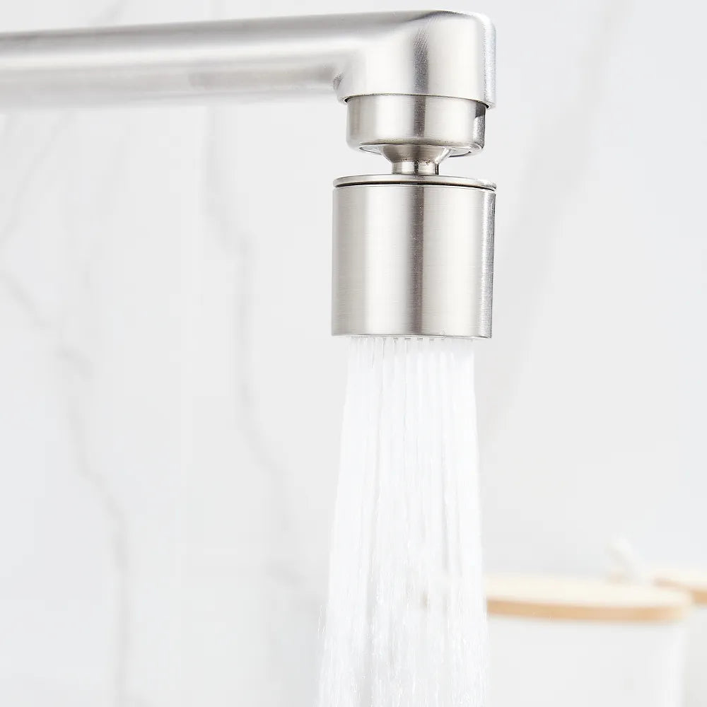 Robinet évier cuisine mural encastrable pivotant multijet  - Argenté