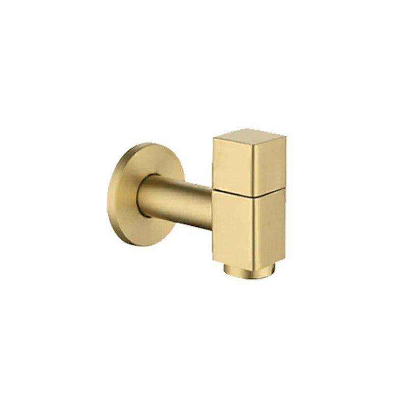 Robinet extérieur de jardin moderne cubique mural - Doré - Laiton