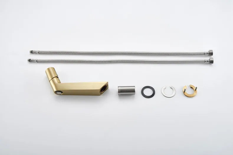 Robinet lavabo salle de bain mitigeur poignée ronde - Doré - Laiton