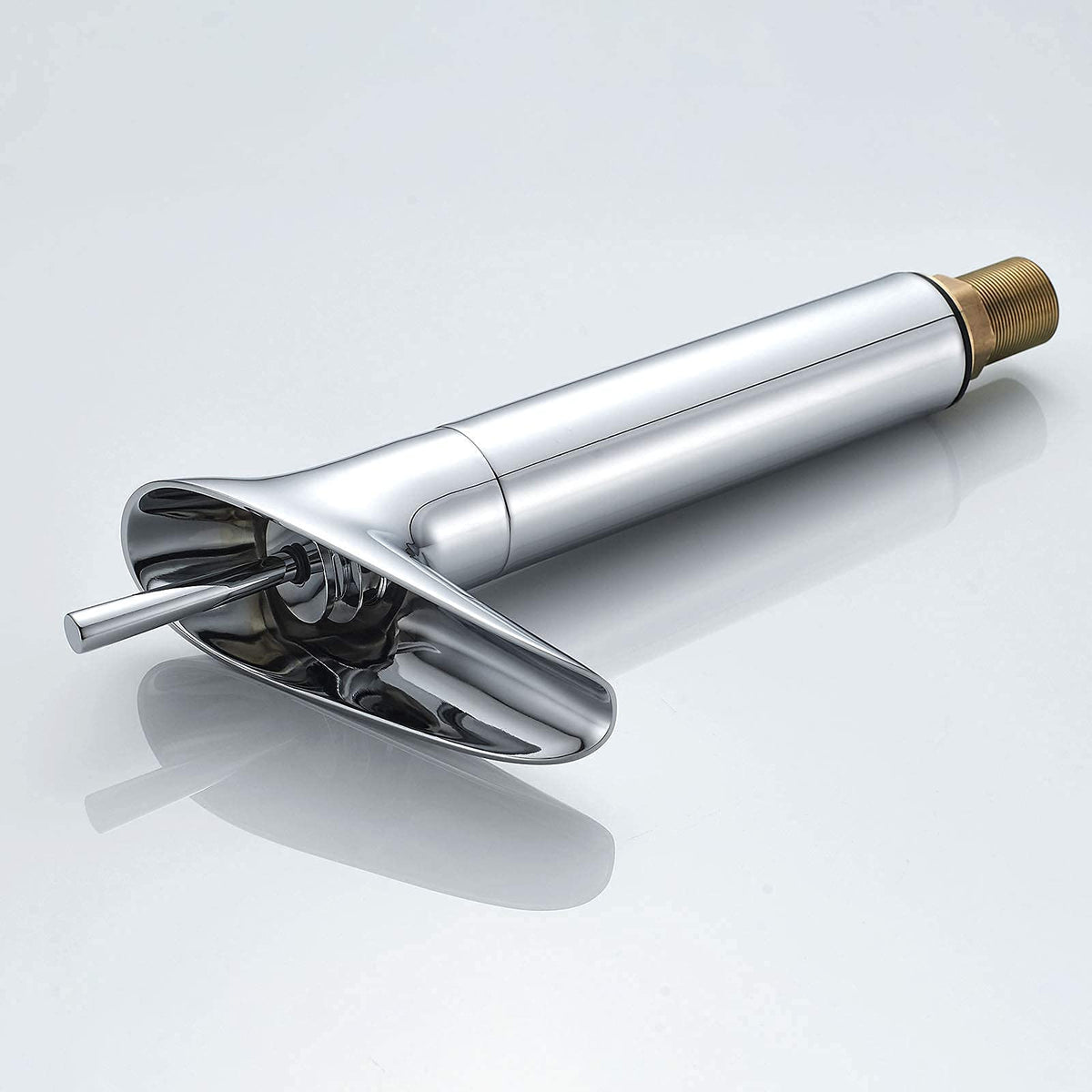 Robinet salle de bain lavabo bambou cascade - Argenté - Laiton