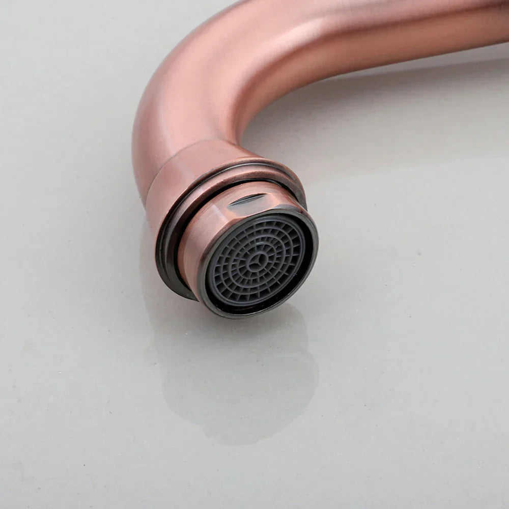 Robinet cuisine évier rétro double poignées - Doré - Laiton