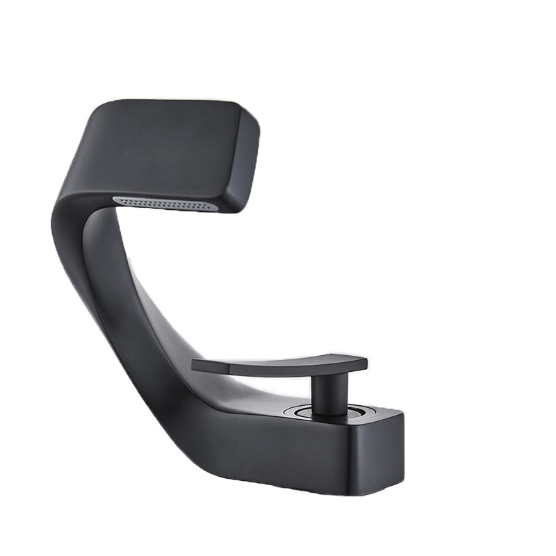 Robinet design incurvé cascade - Noir mat - Laiton