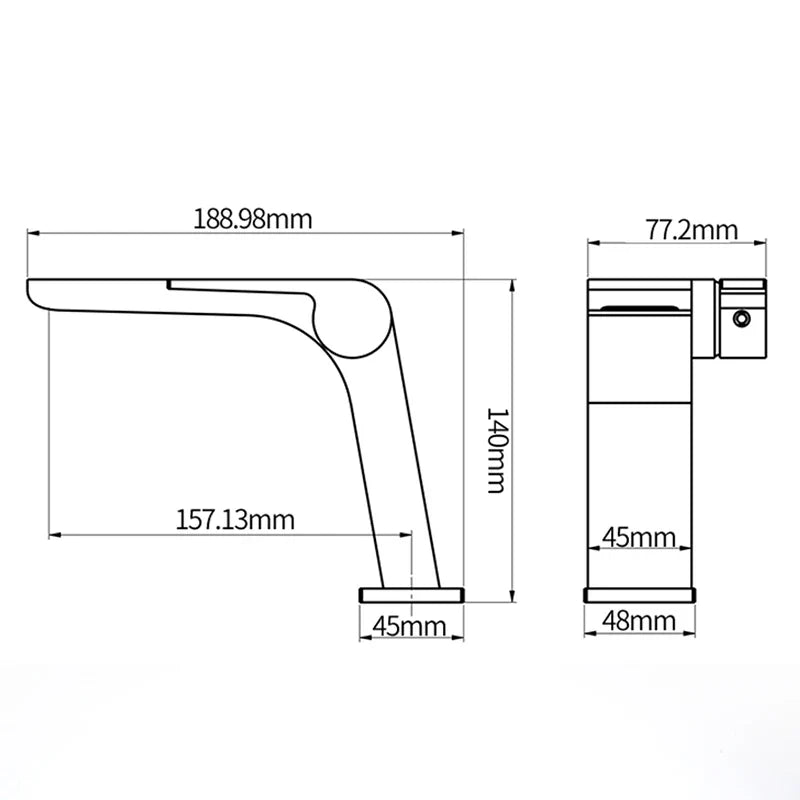 Robinet moderne mitigeur salle de bain lavabo - Argenté - Laiton