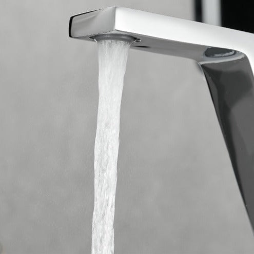 Robinet salle de bain lavabo mitigeur design contemporain - Argenté