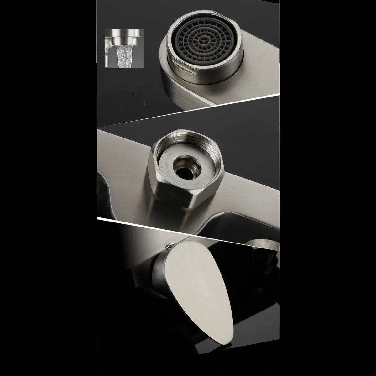 Robinet baignoire minimaliste douchette - Argenté - Laiton