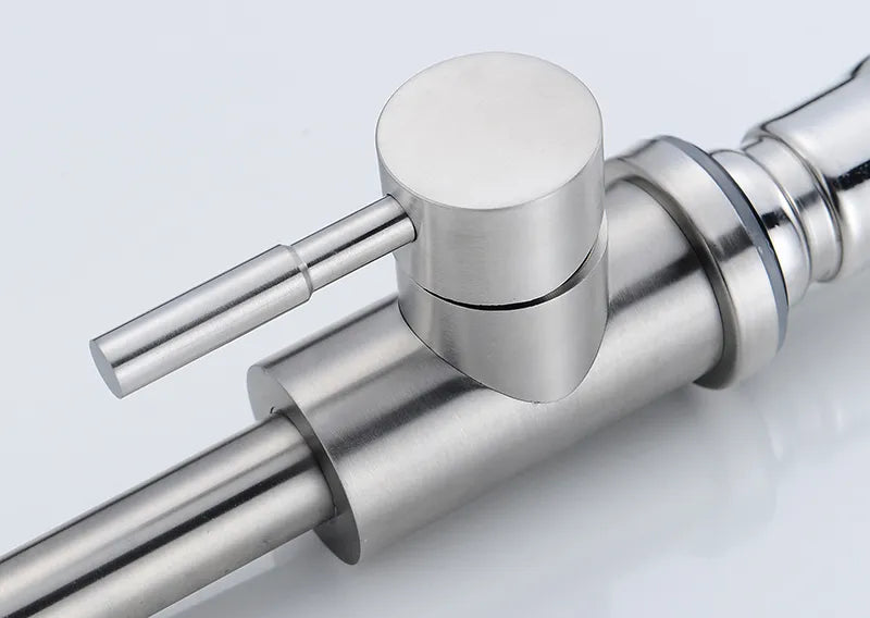 Robinet fin évier de cuisine bec pivotant - Argenté