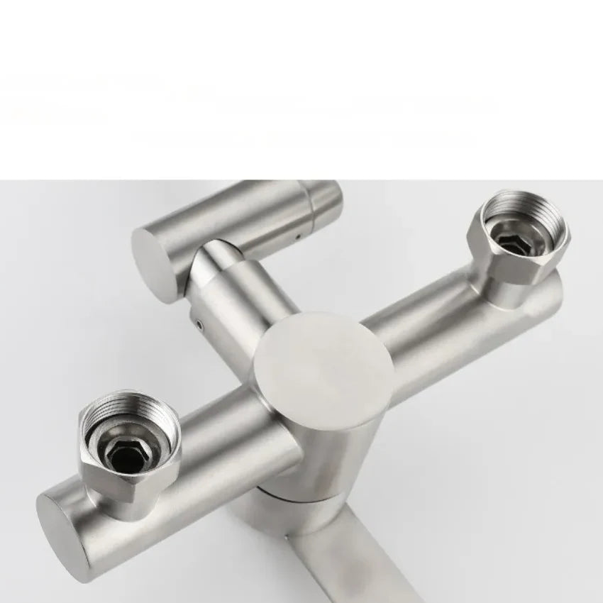 Robinet évier cuisine mural encastrable pivotant mitigeur - Argenté