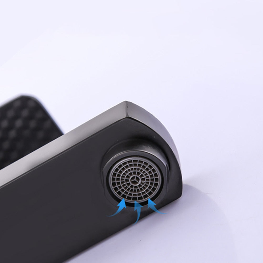 Robinet lavabo salle de bain carré - Noir mat