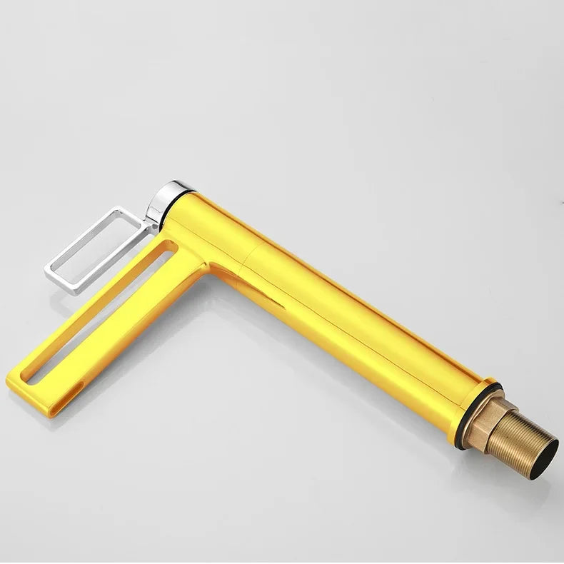 Robinet salle de bain lavabo géométrique - Argenté - Laiton