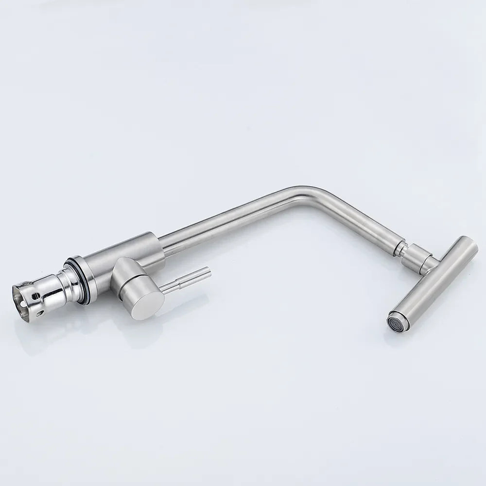 Robinet fin évier de cuisine bec pivotant - Argenté