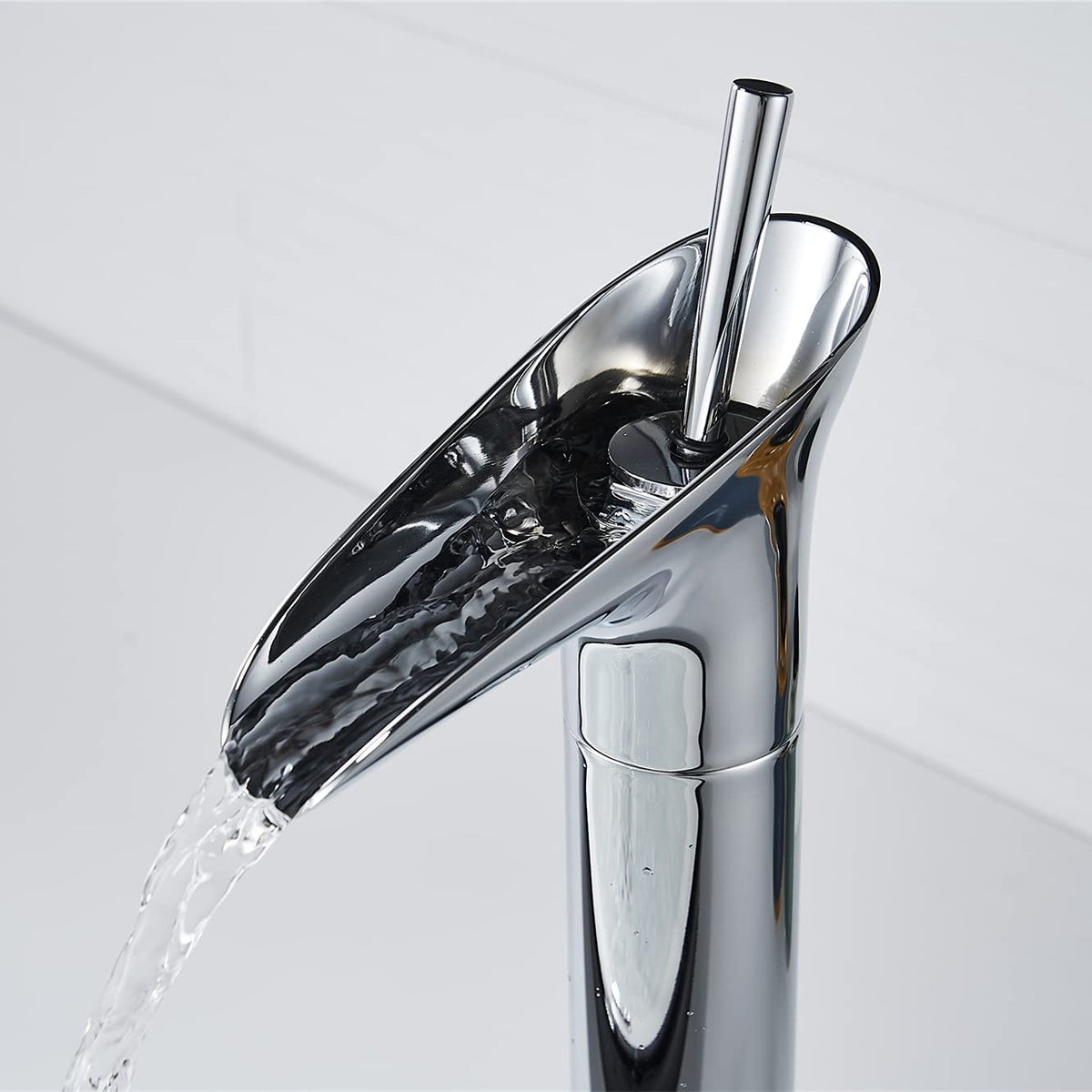 Robinet salle de bain lavabo bambou cascade - Argenté - Laiton