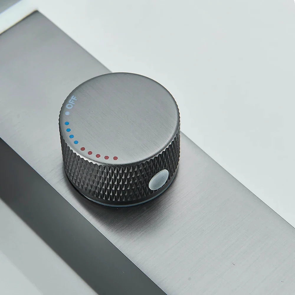 Robinet lavabo salle de bain affichage numérique - Argenté - Laiton