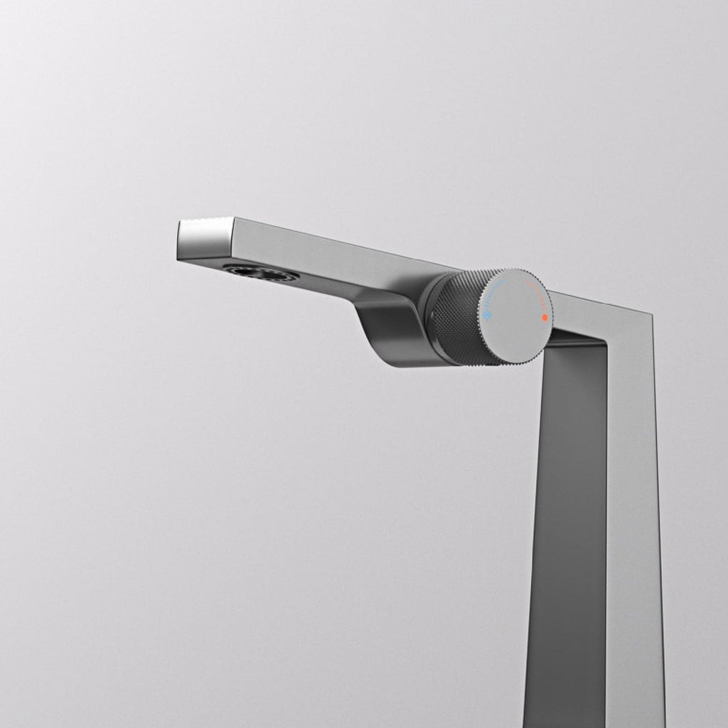 Robinet salle de bain lavabo design contemporain mitigeur - Argenté - Laiton