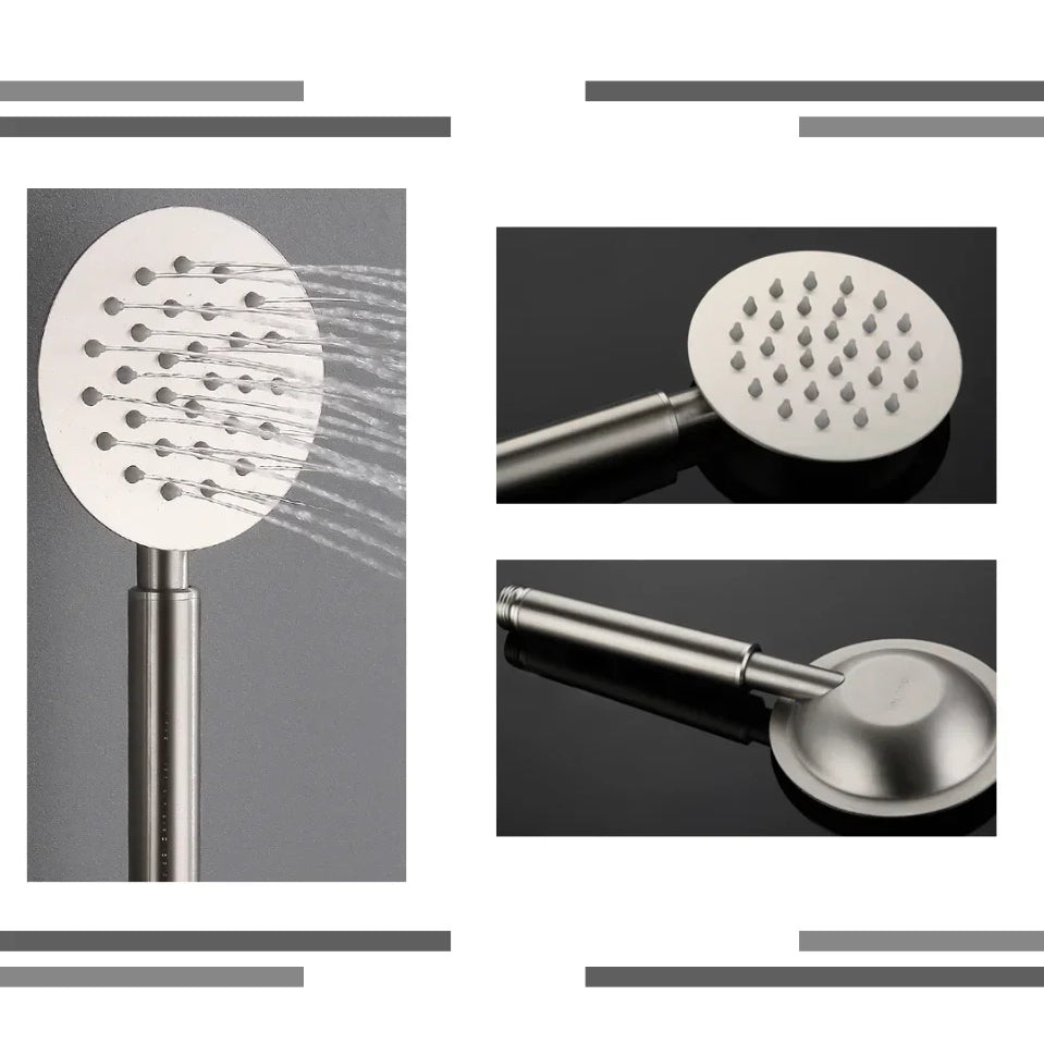 Robinet baignoire minimaliste douchette - Argenté - Laiton