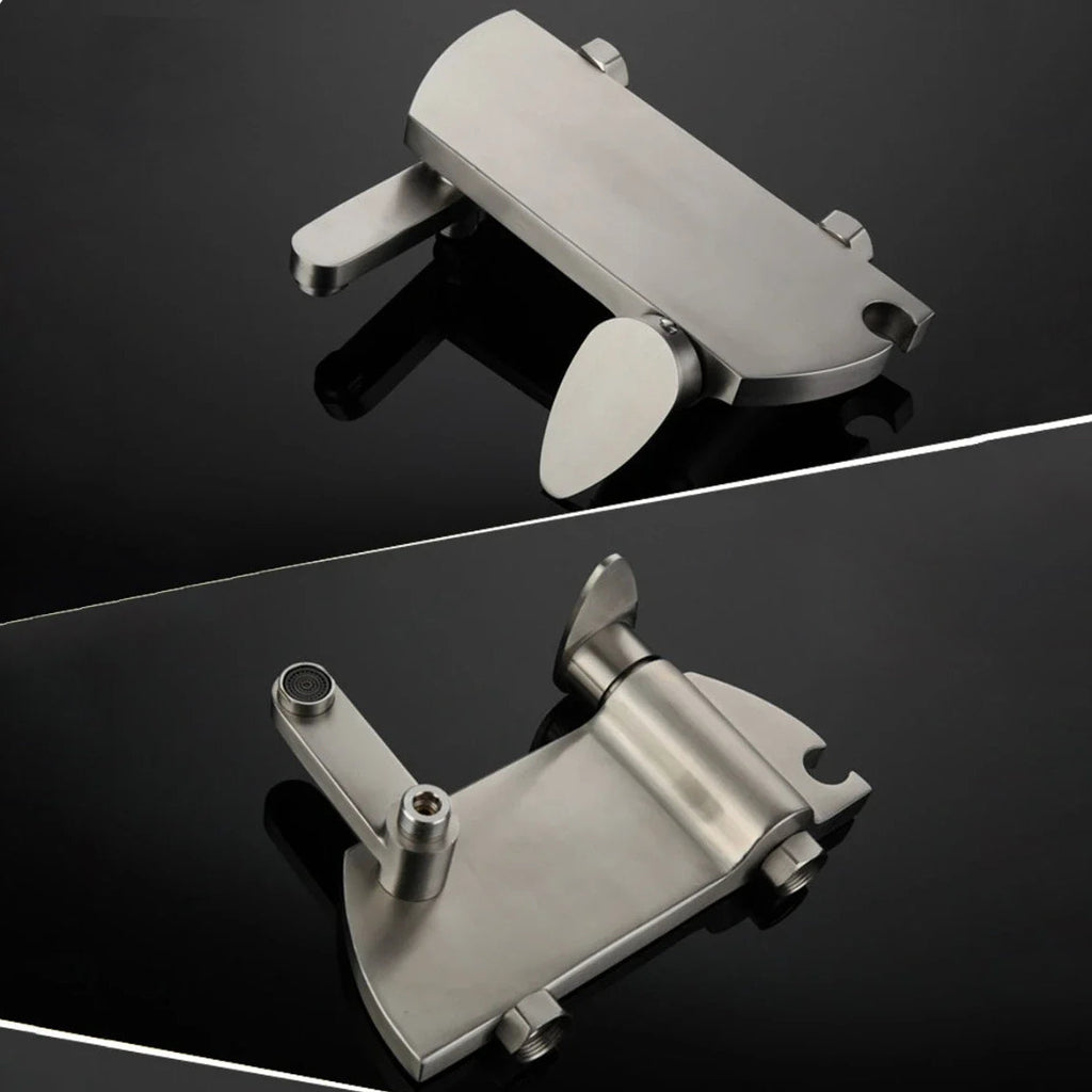 Robinet baignoire minimaliste douchette - Argenté - Laiton