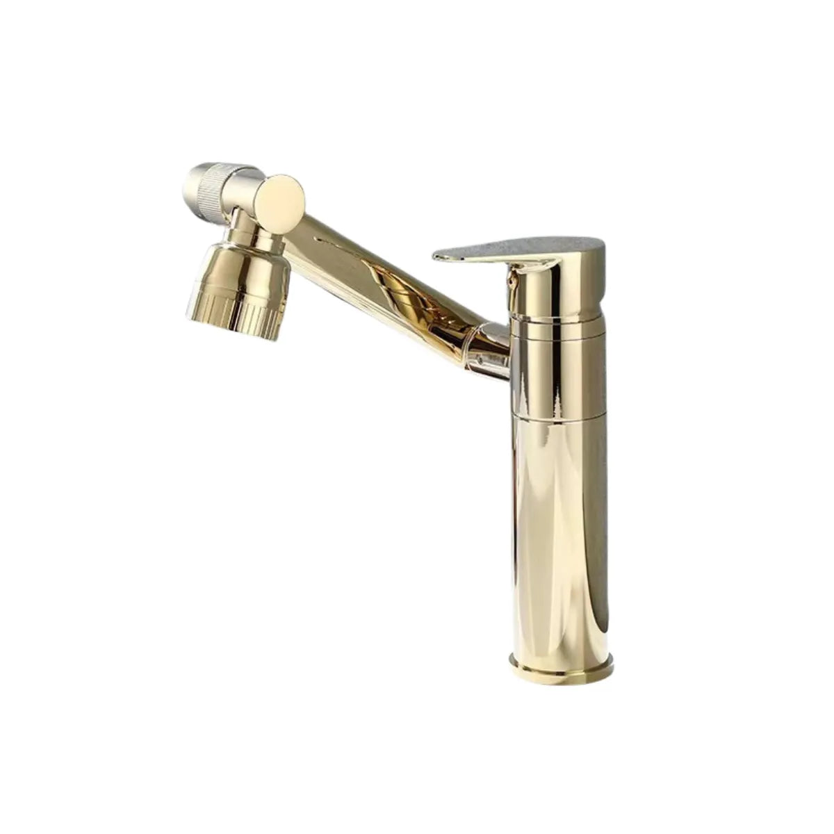 Robinet lavabo salle de bain pivotant rotatif multijet - Doré - Laiton