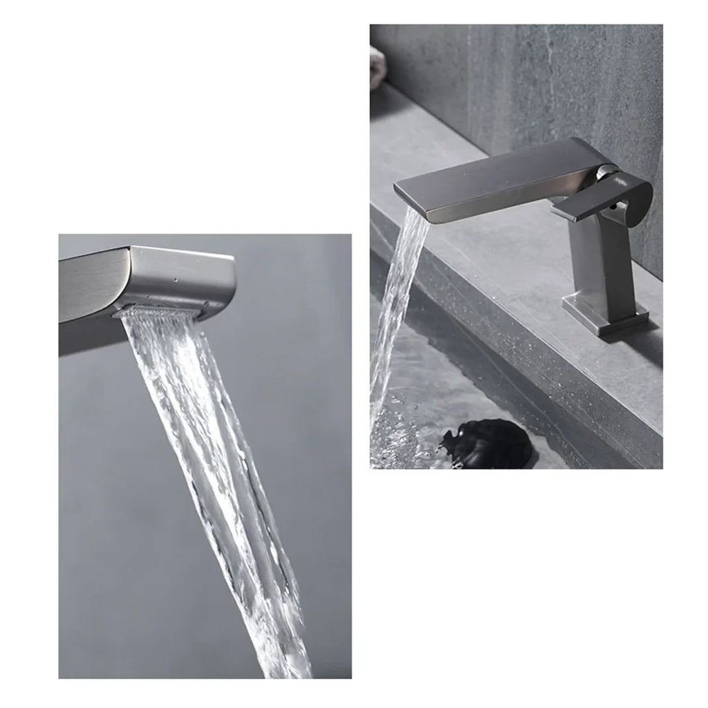 Robinet moderne mitigeur salle de bain lavabo - Argenté - Laiton