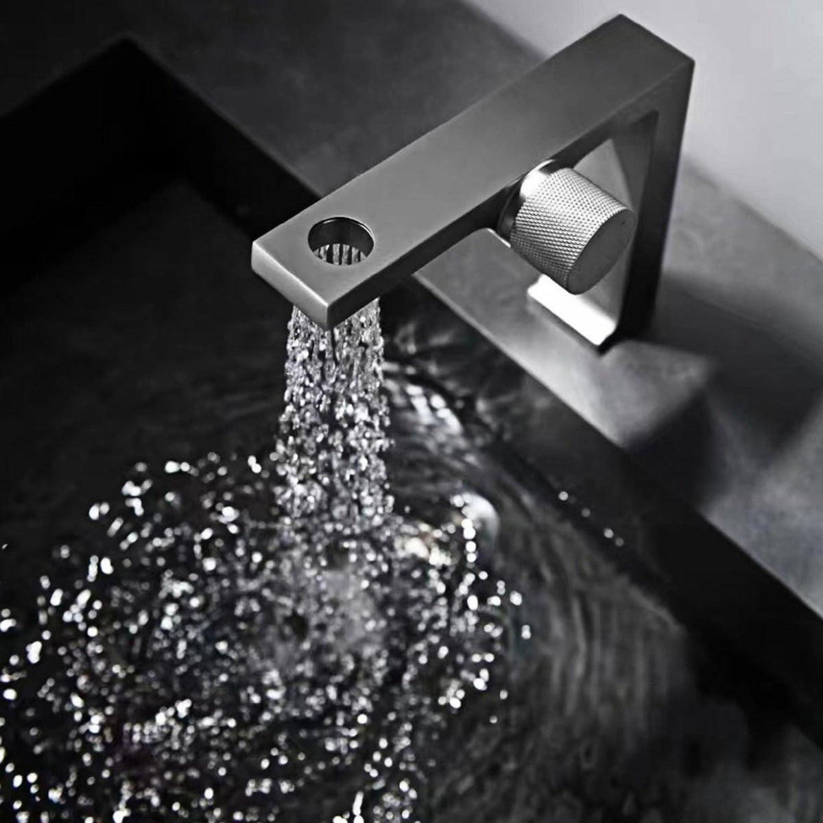 Robinet salle de bain lavabo design contemporain mitigeur - Argenté - Laiton