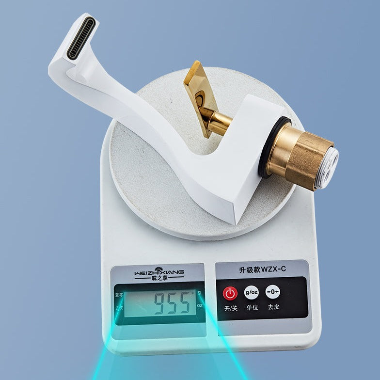 Robinet lavabo salle de bain cygne design - Blanc